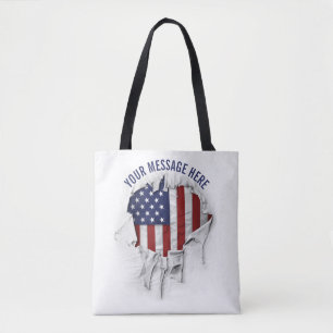 Sac fourre-tout américain déchiré, déchiré et déch