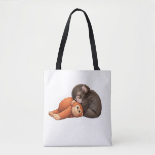 Sac fourre-tout amis singes mignons – Bébé singe a