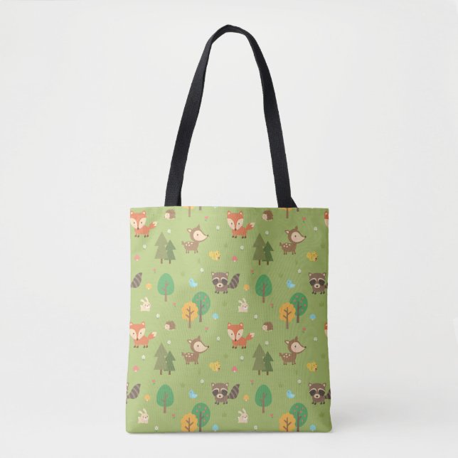 Sac fourre-tout animal à motif de région boisée (Devant)