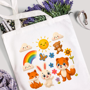 Sac fourre-tout Animaux amis arc-en-ciel ensoleill