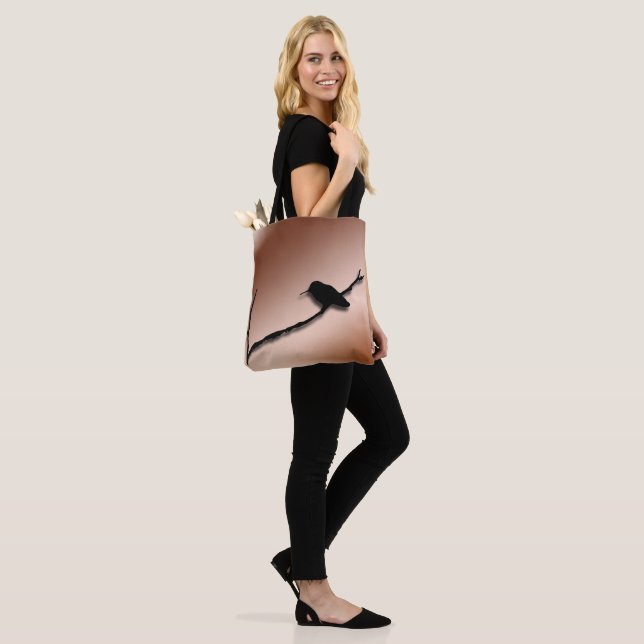 Sac fourre-tout (ao) - Silhouette de colibri (Sur le modèle)