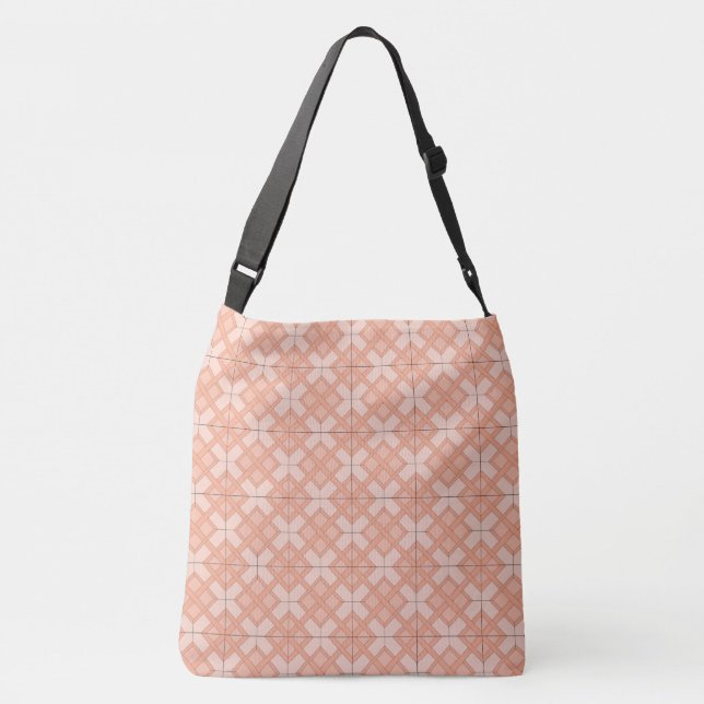 Sac fourre-tout (ao) - treillis tissé en rose (Dos)