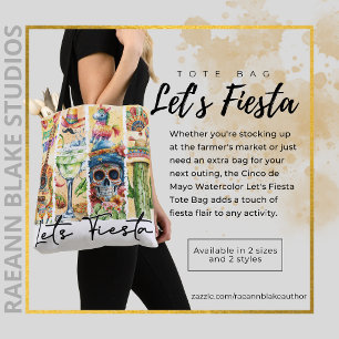 Sac fourre-tout aquarelle Cinco de Mayo, Fiesta !