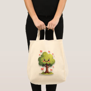 Sac fourre-tout arbre amour coeurs rouges 