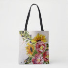 Sac fourre-tout au design floral lunaire