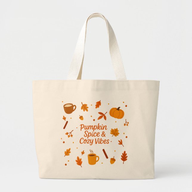 Sac fourre-tout automne Citrouille épicée & ambian (Devant)