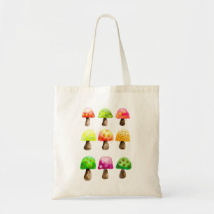 Sac fourre-tout aux champignons colorés mignons