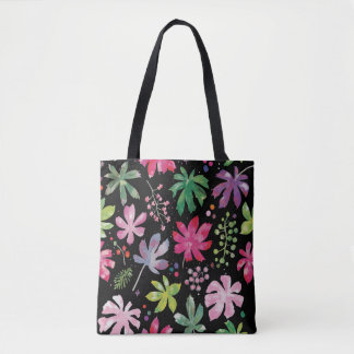 Sac fourre-tout aux feuilles aquarellées vibrantes