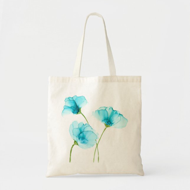 Sac fourre-tout aux fleurs bleues (Devant)