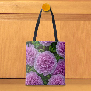 Sac fourre-tout aux œillets violet pâle