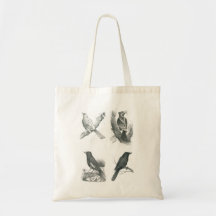 Sac fourre-tout avec 4 oiseaux cambodgiens par