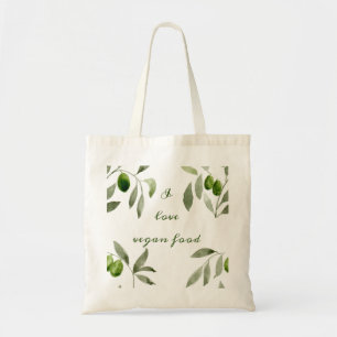 Sac fourre-tout avec des olives et design J'aime l