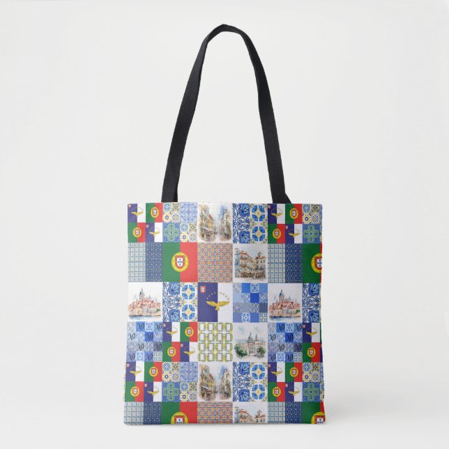 Sac fourre-tout avec drapeau du Portugal et drapea (Devant)