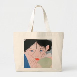 Sac fourre-tout avec illustration de fille coréenn
