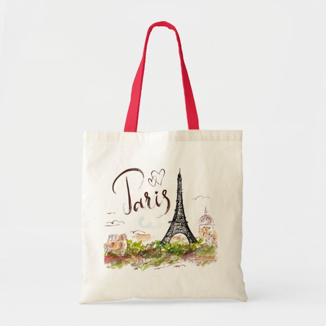 Sac fourre-tout avec imprimé de la Tour Eiffel. Pa (Devant)