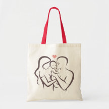 Sac fourre-tout avec imprimé "famille"