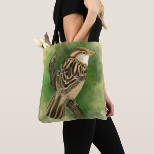 Sac fourre-tout avec joli oiseau