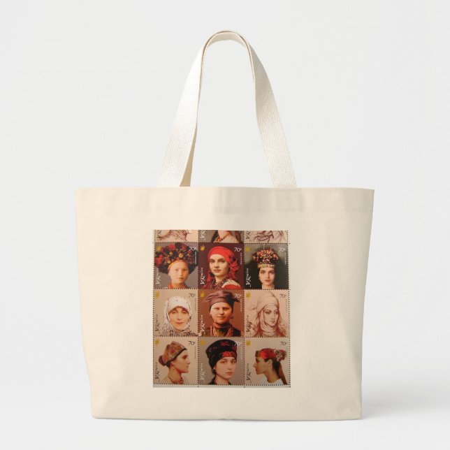 Sac fourre-tout avec les timbres ukrainiens (Devant)