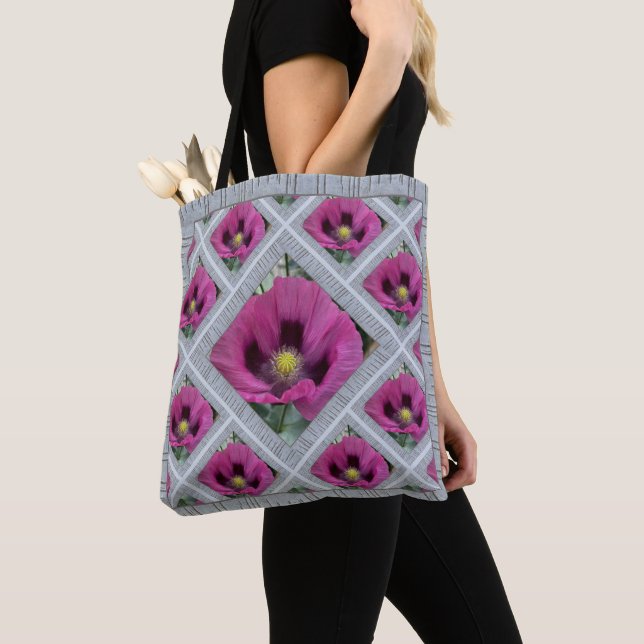 Sac fourre-tout avec Poppies pourpres (De près)