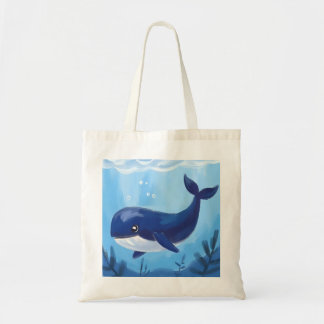 Sac fourre-tout baleine bleue mignon 
