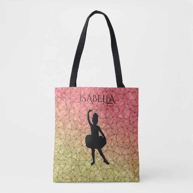 Sac fourre-tout Ballerina avec nom personnalisé. (Devant)