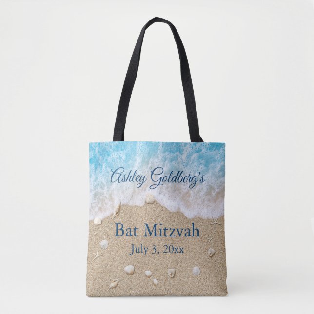 Sac fourre-tout Bat mitzvah Blue Beach Waves (Devant)