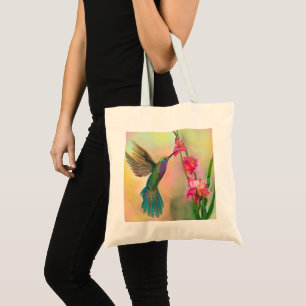 Sac fourre-tout beau colibri et fleur