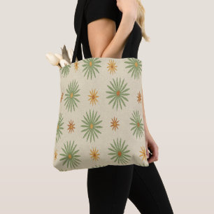 Sac fourre-tout beige et vert boho en forme d'étoi