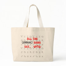 sac fourre-tout beige tous les signes voter graphi