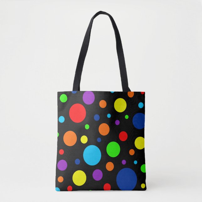 Sac fourre-tout Black Rainbow Spots (Devant)