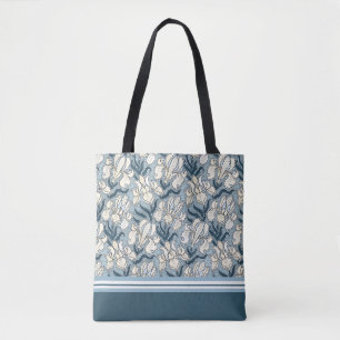 Sac fourre-tout blanc à conception d'iris de