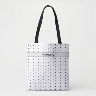 Sac fourre-tout blanc personnalisé avec nom person