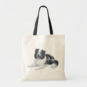 Sac fourre-tout bleu à border collie Merle