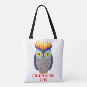 Sac fourre-tout bleu à hibou de FH