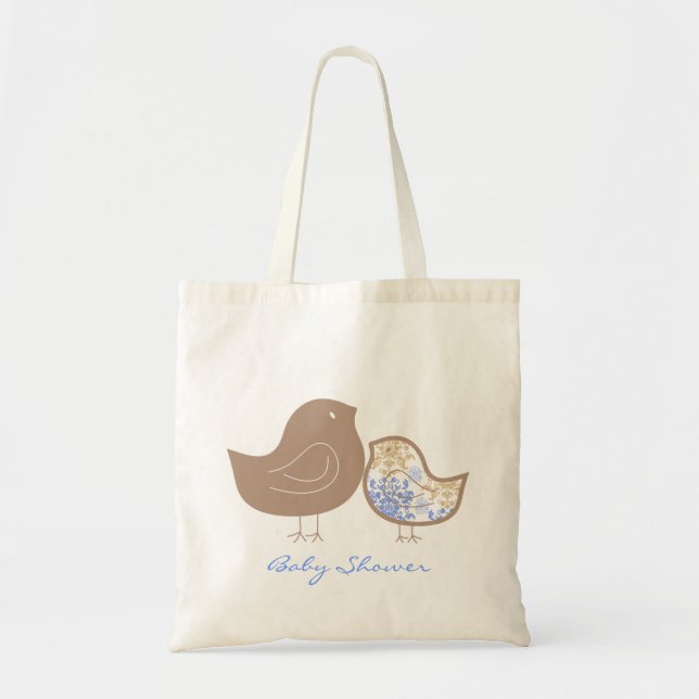 Sac fourre-tout bleu doux à baby shower de garçon (Devant)