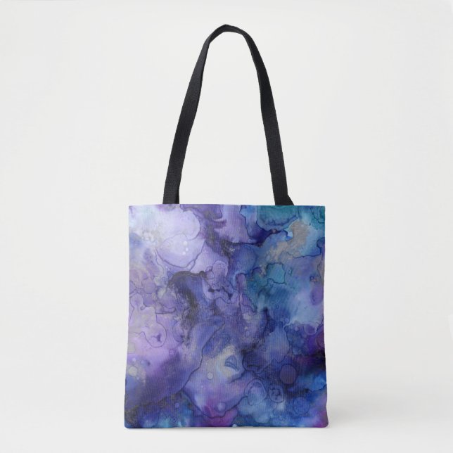 sac fourre-tout bleu et violet (Devant)