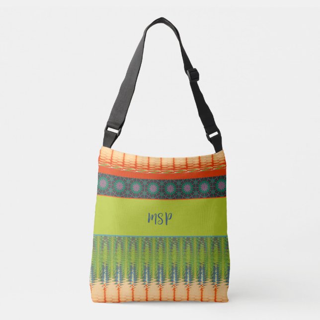 Sac fourre-tout bohème moderne et design initiales (Devant)