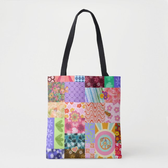 Sac fourre-tout Boho Super Retro Patchwork (Devant)