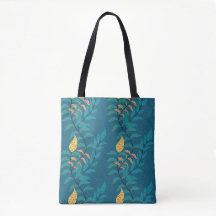 Sac fourre-tout botanique bleu unique et beau