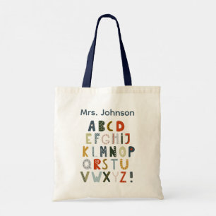 Sac fourre-tout cadeau pour enseignant Alphabet Ar