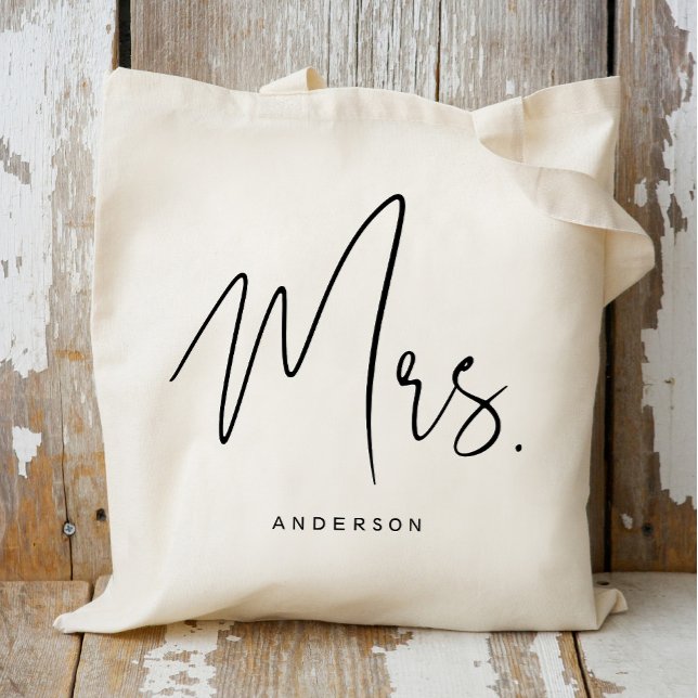 Sac fourre-tout Calligraphy Mrs. Bride to Be (Créateur téléchargé)