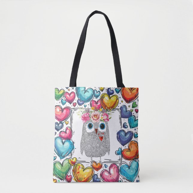 Sac fourre-tout cardiaque de la chouette (Devant)