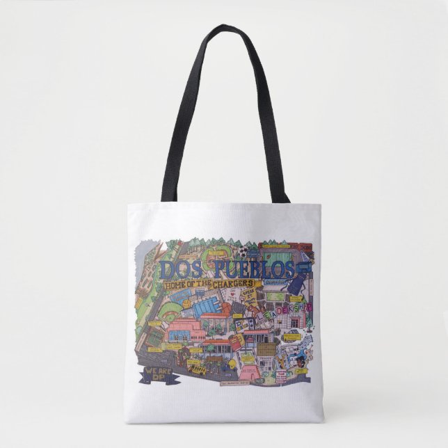Sac fourre-tout Carte Dos Pueblos (Devant)