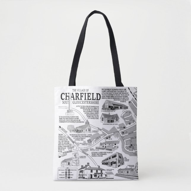 Sac fourre-tout Carte du village de Charfield (Devant)