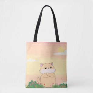 Sac fourre-tout chat mignon grincheux