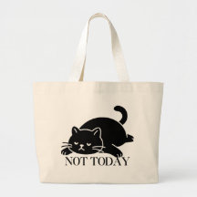Sac fourre-tout chat pas aujourd'hui design d'art
