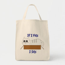 Sac fourre-tout chat "Si je rentre, je m'assois"