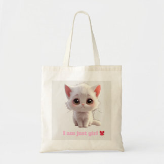 Sac fourre-tout Chaton Blanc Mignon - Je Suis Just