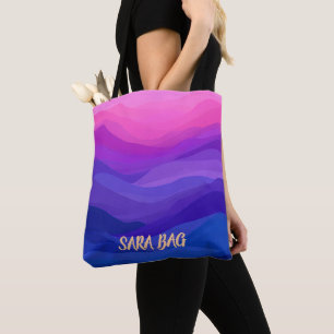 Sac fourre-tout chic abstrait violet personnalisé