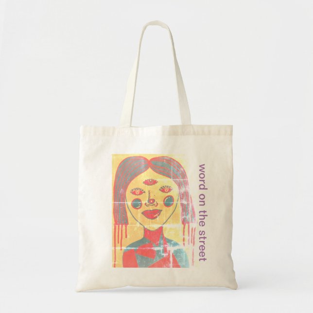 sac fourre-tout chic - mot sur les dessins de rue (Devant)